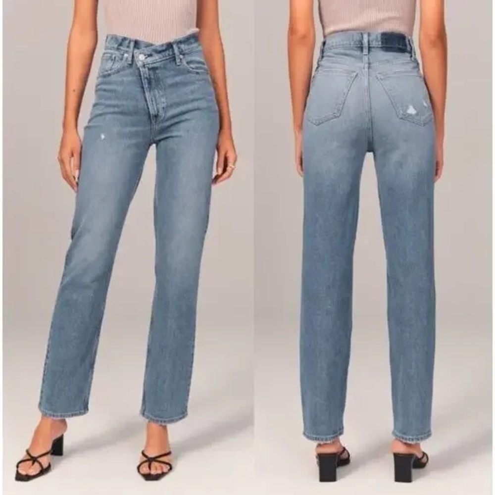 Abercrombie & Fitch Crossover Ultra High Rise 90s Straight Jeans, 32/14r (A4)